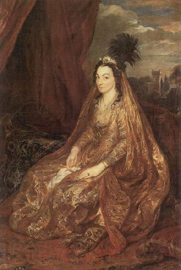 Anthony Van Dyck Portrat der Elisabeth oder Theresia Shirley in orientalischer Kleidung Norge oil painting art
